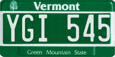 VT license plate YGI545