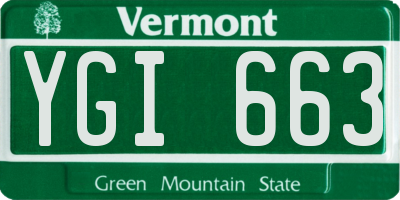 VT license plate YGI663