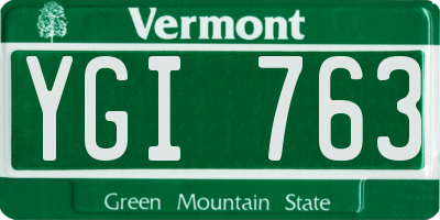 VT license plate YGI763