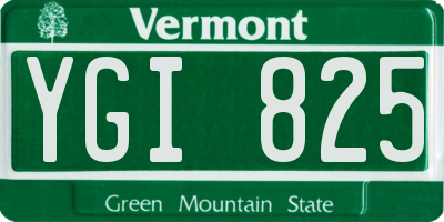 VT license plate YGI825