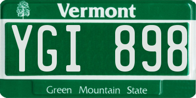 VT license plate YGI898
