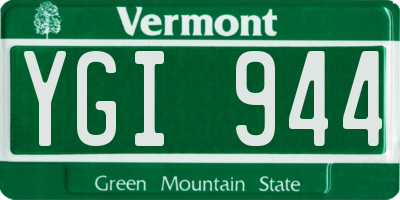 VT license plate YGI944