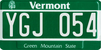 VT license plate YGJ054