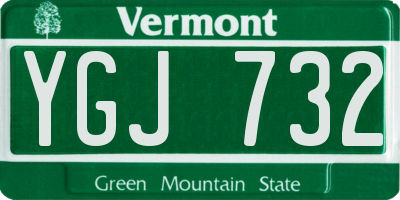 VT license plate YGJ732