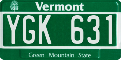 VT license plate YGK631