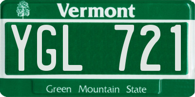 VT license plate YGL721