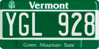 VT license plate YGL928