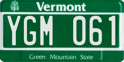 VT license plate YGM061