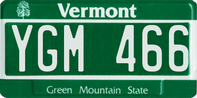 VT license plate YGM466