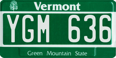 VT license plate YGM636