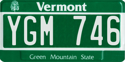 VT license plate YGM746