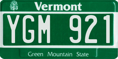 VT license plate YGM921