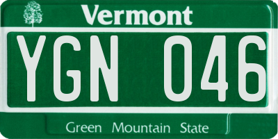 VT license plate YGN046