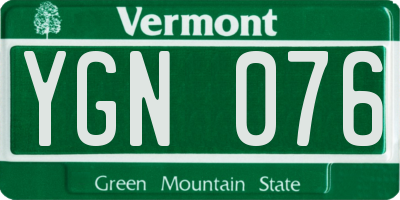 VT license plate YGN076