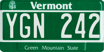 VT license plate YGN242