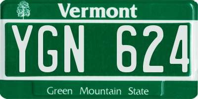 VT license plate YGN624