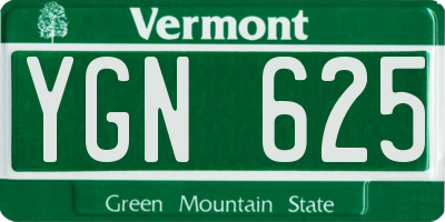 VT license plate YGN625