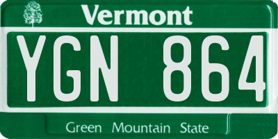 VT license plate YGN864