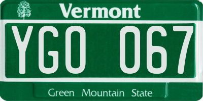 VT license plate YGO067
