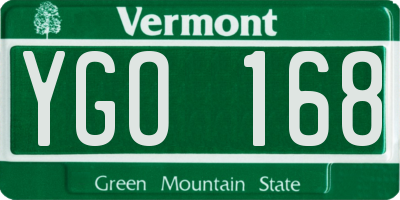 VT license plate YGO168