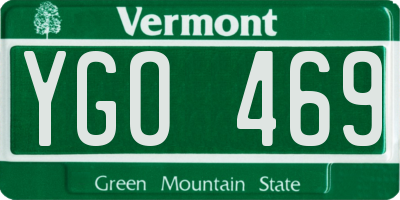 VT license plate YGO469