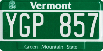 VT license plate YGP857