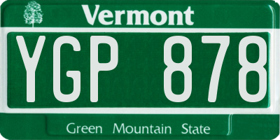 VT license plate YGP878