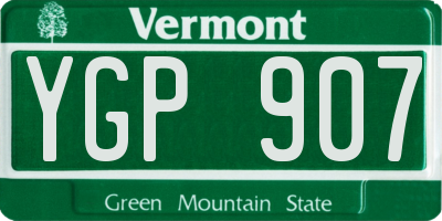 VT license plate YGP907