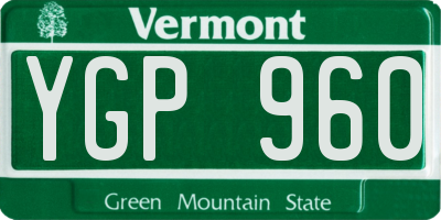 VT license plate YGP960