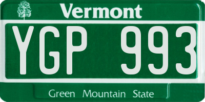 VT license plate YGP993