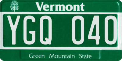 VT license plate YGQ040