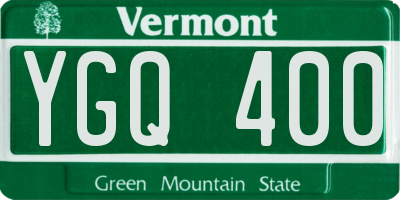 VT license plate YGQ400
