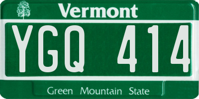 VT license plate YGQ414