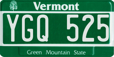 VT license plate YGQ525