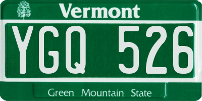 VT license plate YGQ526