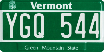 VT license plate YGQ544