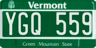 VT license plate YGQ559