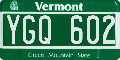 VT license plate YGQ602