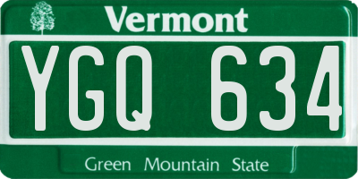 VT license plate YGQ634