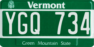 VT license plate YGQ734