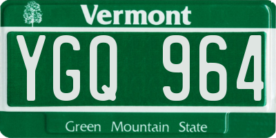 VT license plate YGQ964