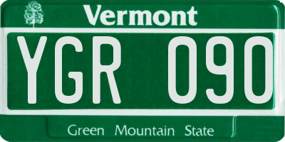 VT license plate YGR090