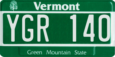 VT license plate YGR140