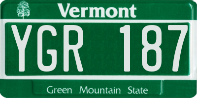 VT license plate YGR187