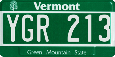 VT license plate YGR213