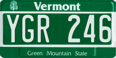 VT license plate YGR246
