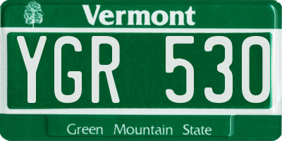 VT license plate YGR530