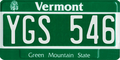 VT license plate YGS546