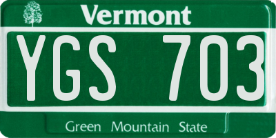 VT license plate YGS703