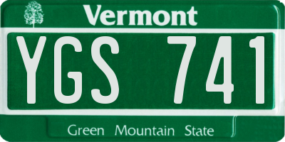 VT license plate YGS741